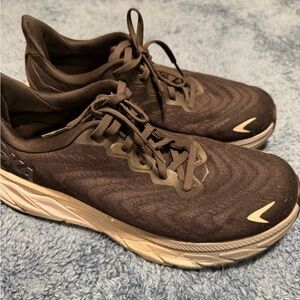 Hoka Black and White Athletic Shoes